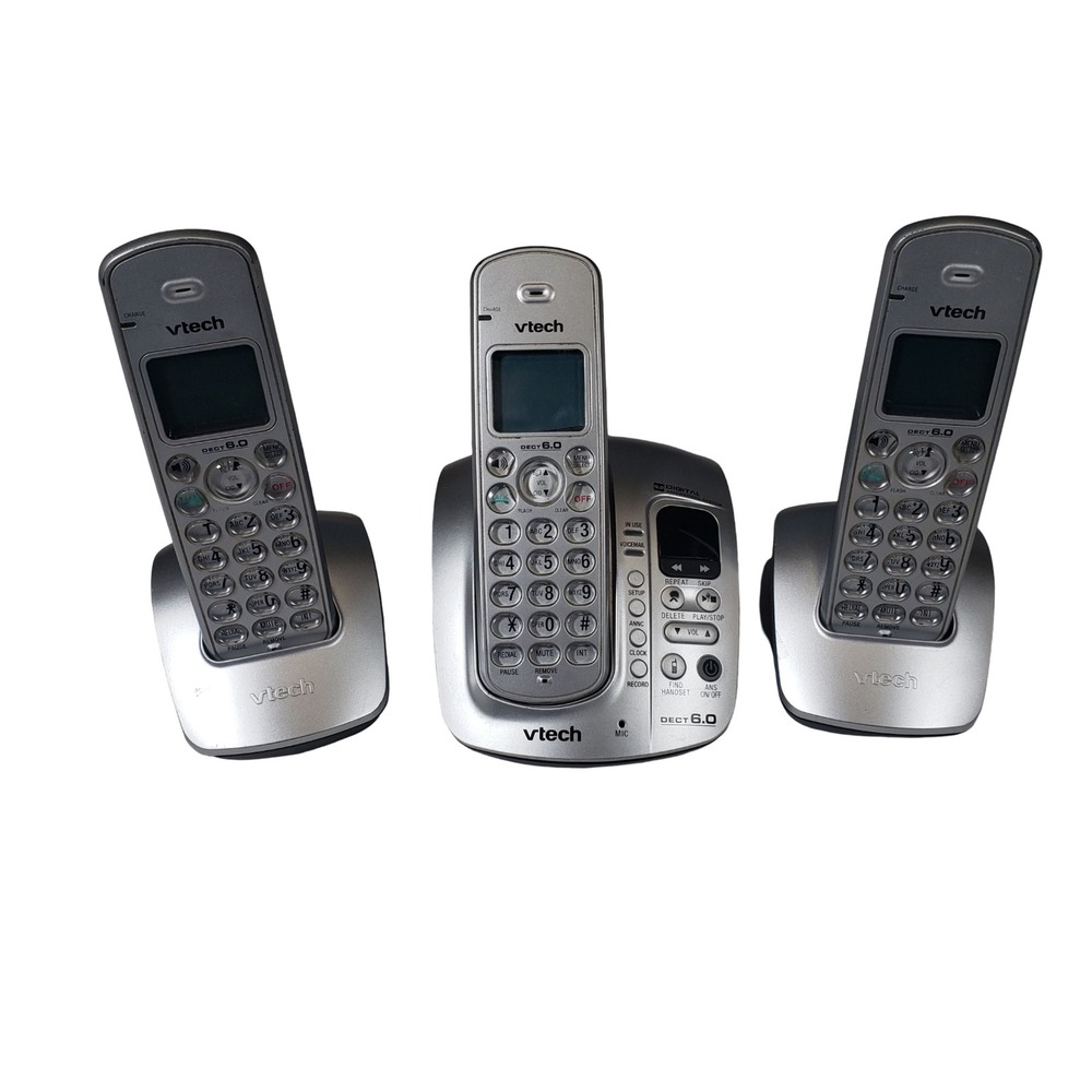 Vtech CS6128-42 DECT 6.0 Cordless Phone System 3 Handsets Answering Machine lot